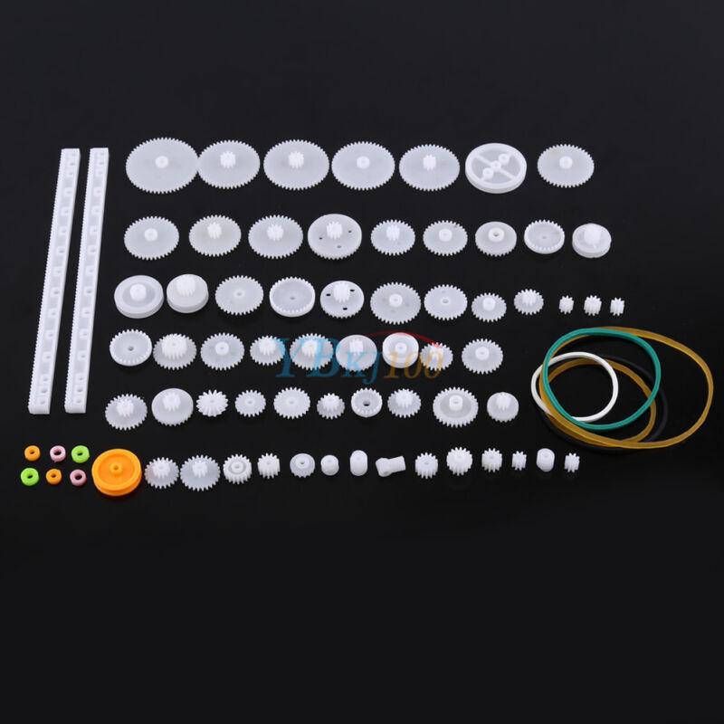 Robot Motor Gear Kits Pulley Belt Shaft Worm Crown DIY Toy Car Parts Set