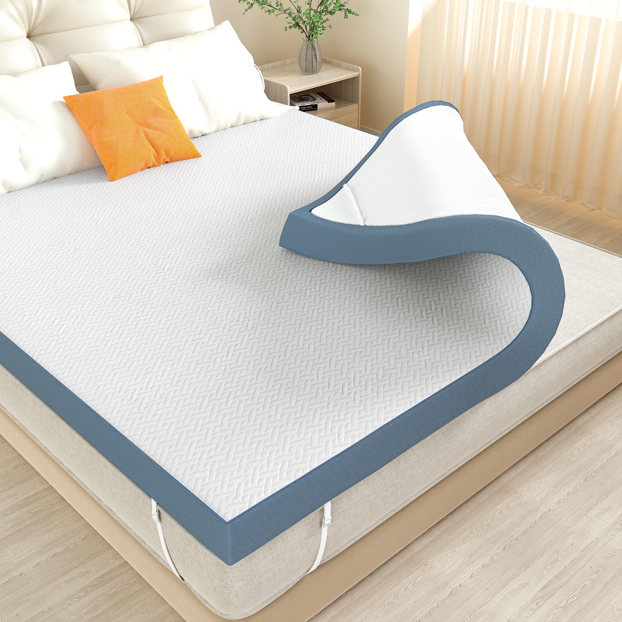 4 Inch Memory Foam Mattress Topper Cooling Gel Pad Supportive Relief for Back