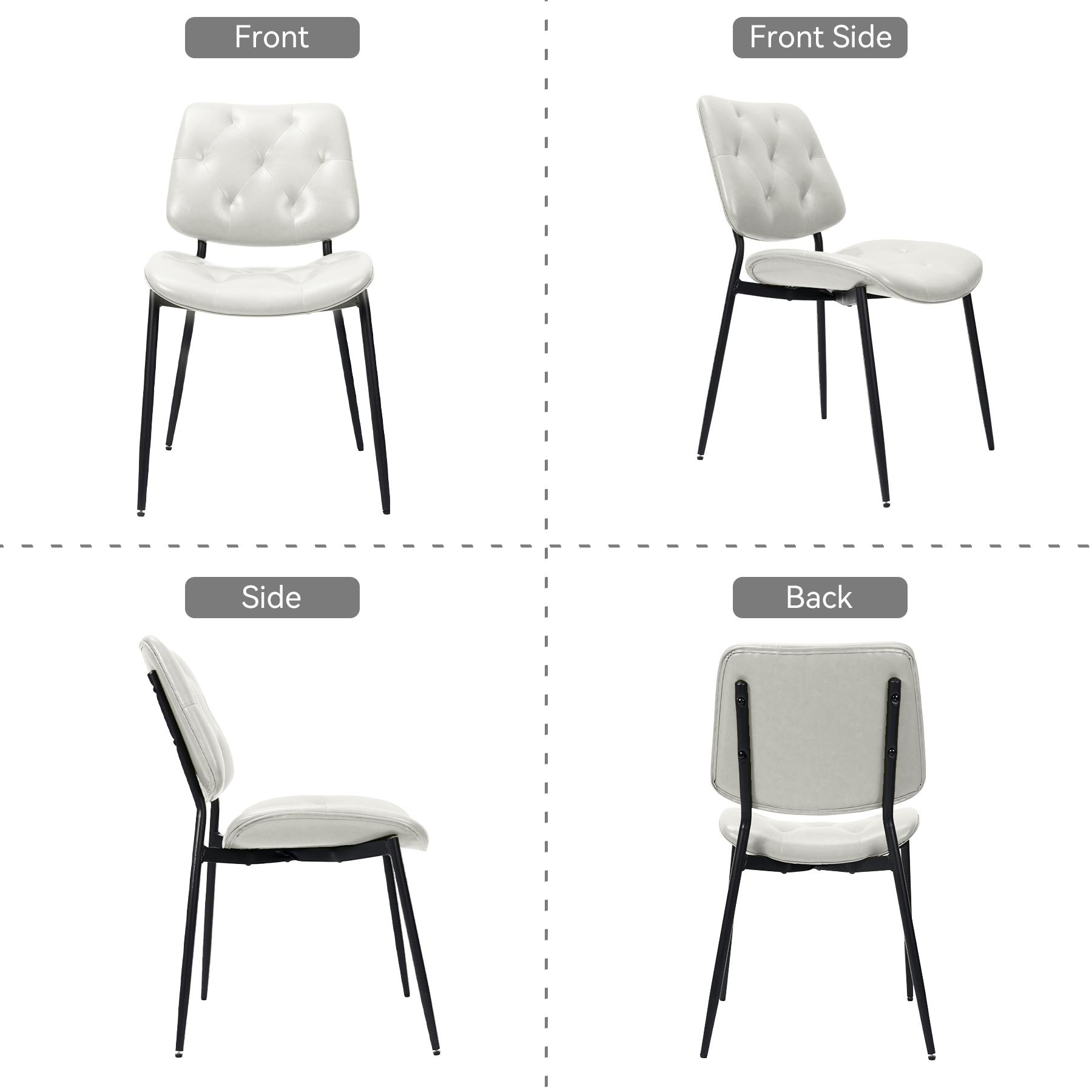 Modern Upholstered Dining Room Chairs Set of 2 for Kitchen Living Room Seating - Picture 12 of 12