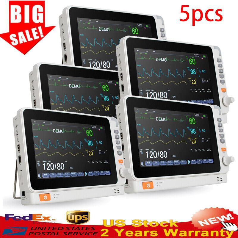 lot 10" ICU Vital Signs Patient Monitor Multi-parameter ECG NIBP RESP TEMP - Picture 14 of 17