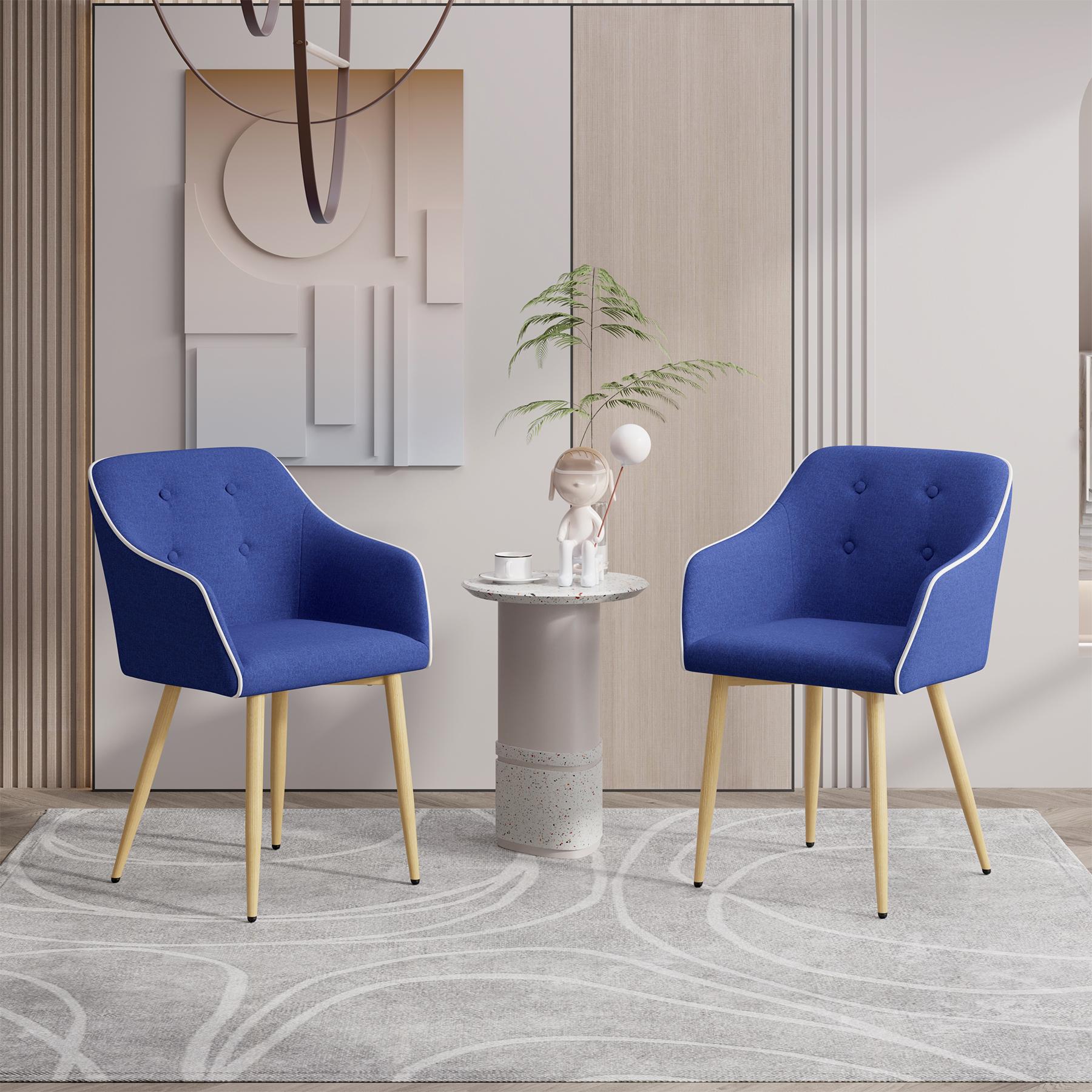 Upholstered Dining Chairs Set of 2 Modern Kitchen Seating Furniture