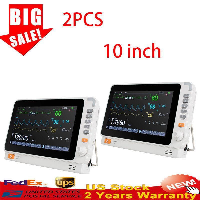 10 ICU Signs Patient Monitor ECG NIBP SPO2 TEMP RESP Multi-parameter - Picture 15 of 17
