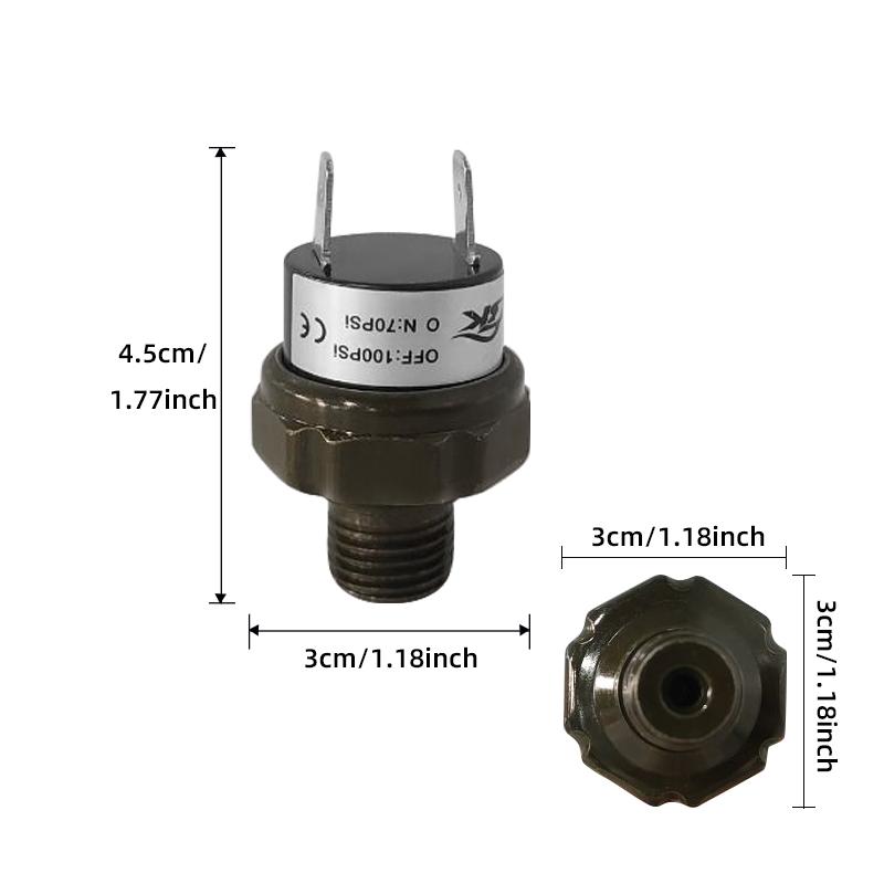 12V Air Pressure Switch 70-100PSI Tank Mount 1/4 NPT for Train Horn