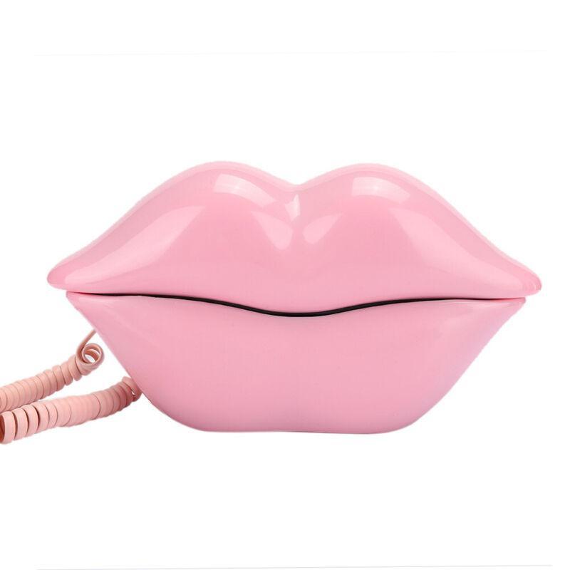 European Style Lips Shaped Corded Landline Telephone Desktop Home Hotel Decor - Zdjęcie 14 z 18