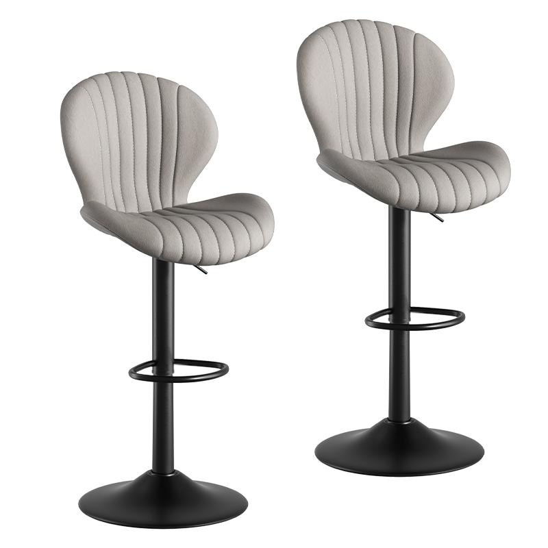 Modern Swivel Bar Stools Set of 2 High Back Counter Chairs Easy Assembly 5