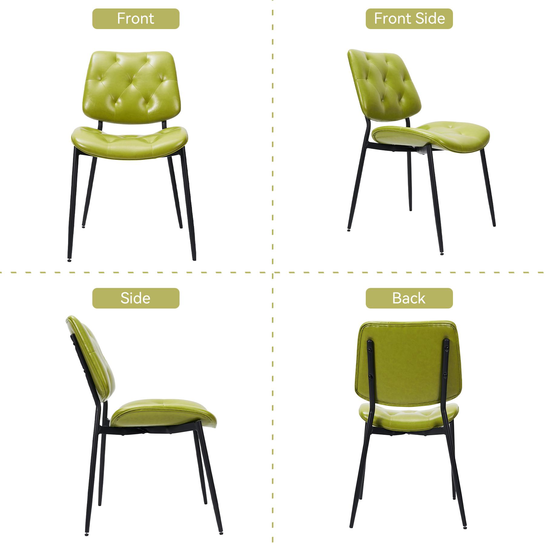Modern Upholstered Dining Room Chairs Set of 2 Contemporary Kitchen Seating - Picture 12 of 12