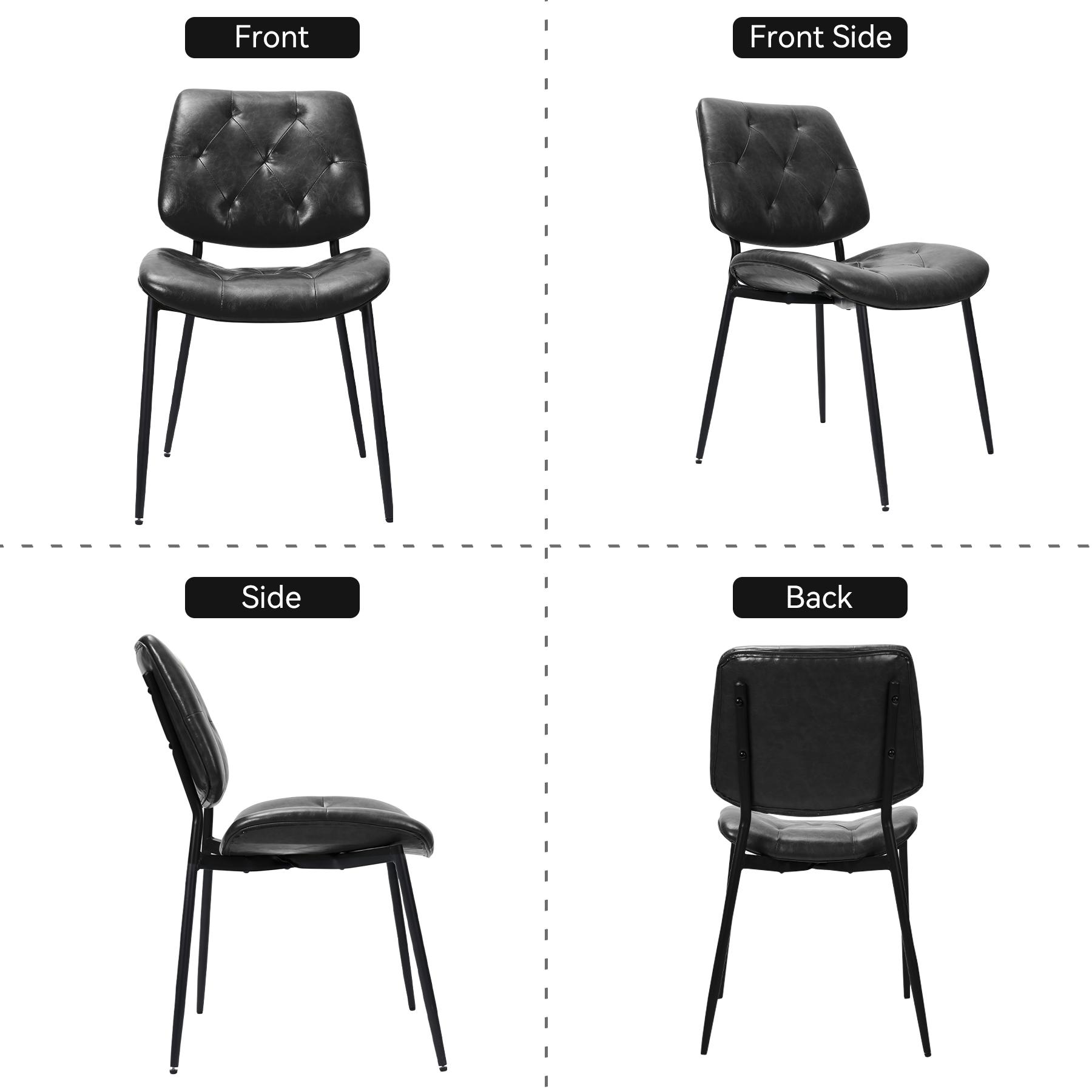 Modern Upholstered Dining Room Chairs Set of 2 for Kitchen Living Room Seating - Picture 8 of 12