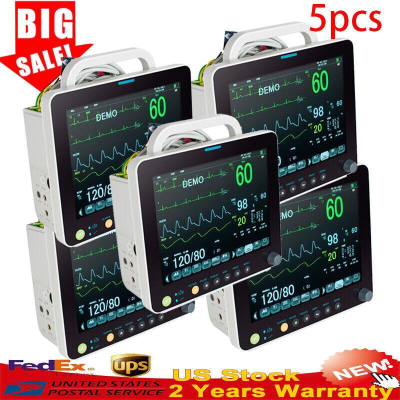 12'' Medical Patient Monitor ICU Vital Signs SpO2/PR/NIBP/ECG/RESP/TEMP FDA - Picture 15 of 17