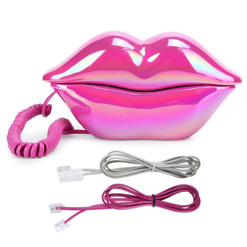 European Style Lips Shaped Corded Landline Telephone Desktop Home Hotel Decor - Zdjęcie 18 z 18