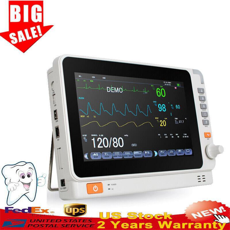 lot 10" ICU Vital Signs Patient Monitor Multi-parameter ECG NIBP RESP TEMP - Picture 16 of 17