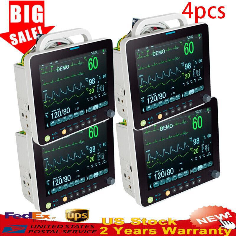 12'' Medical Patient Monitor ICU Vital Signs SpO2/PR/NIBP/ECG/RESP/TEMP FDA - Picture 13 of 17