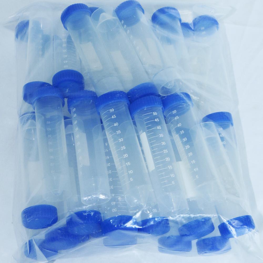50Pcs 50ML Centrifuge Tubes with Screw Plastic Lab Test Sample Containers