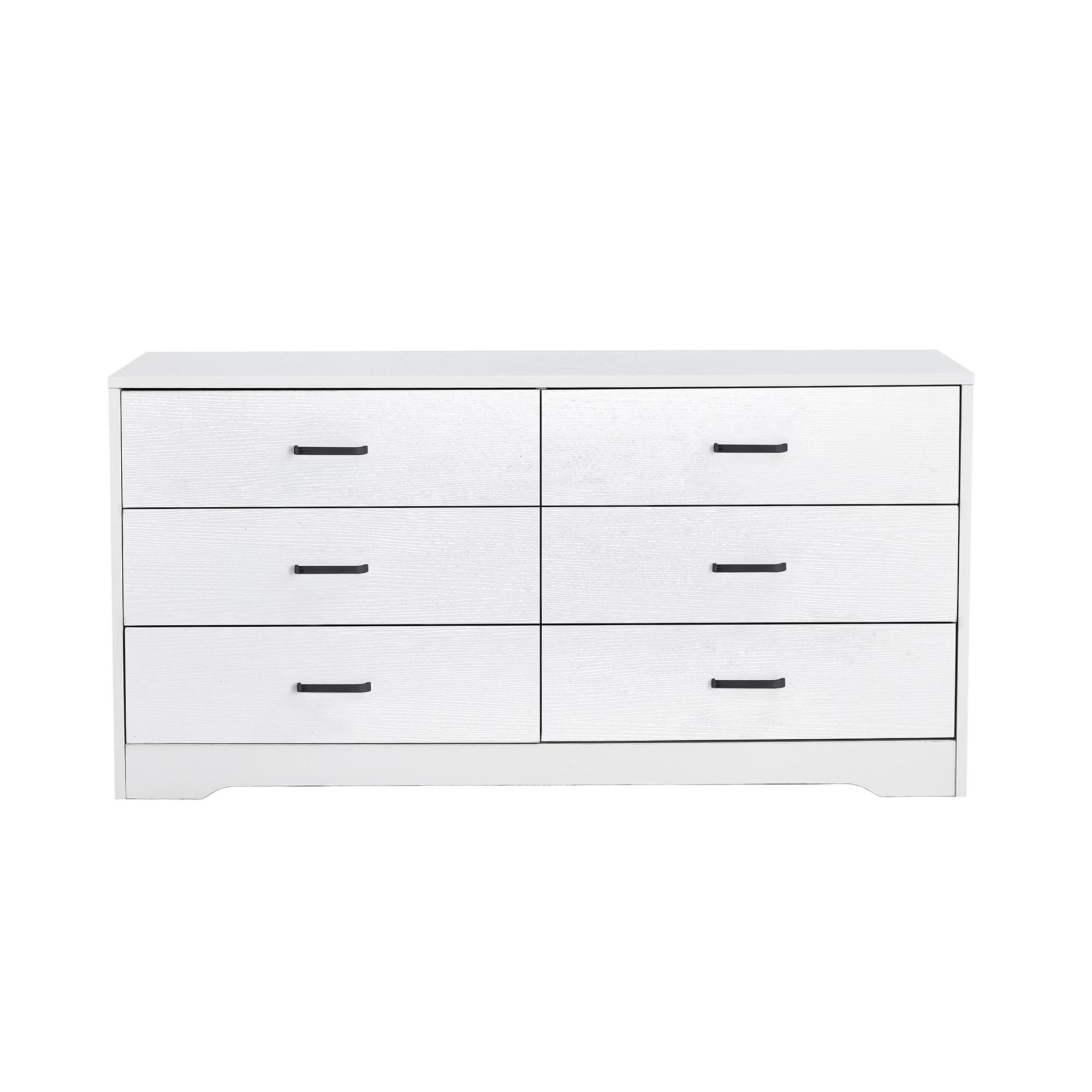 Stylish 6 Drawer Dresser Wood Storage Cabinet Modern Furniture