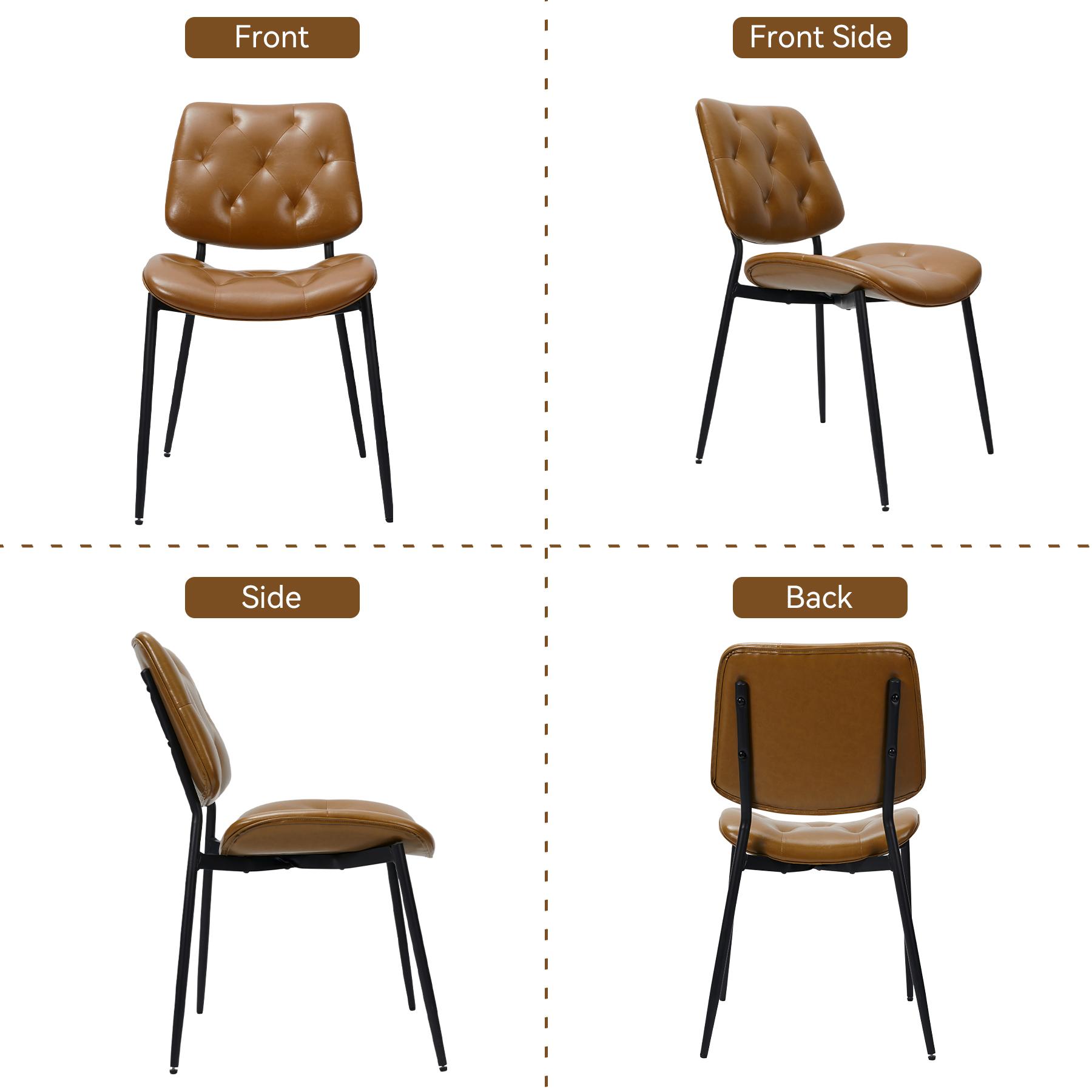 Modern Upholstered Dining Room Chairs Set of 2 for Kitchen Living Room Seating - Picture 10 of 12