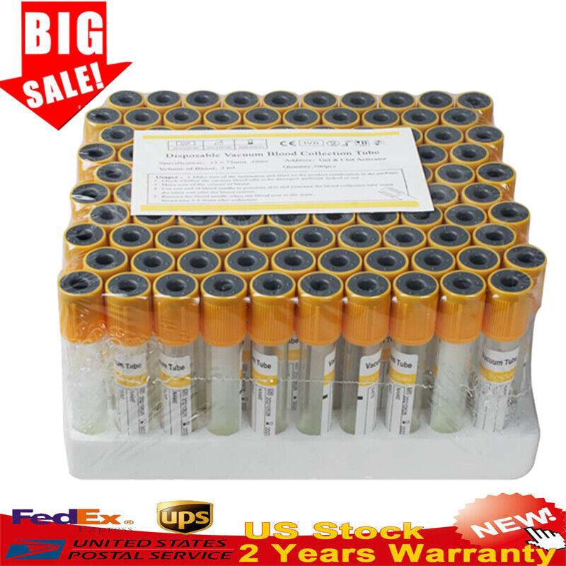 lot 100pc Sterile Glass Vacuum Blood Collection Gel Clot Activator Tubes 3mL CE - Picture 12 of 17