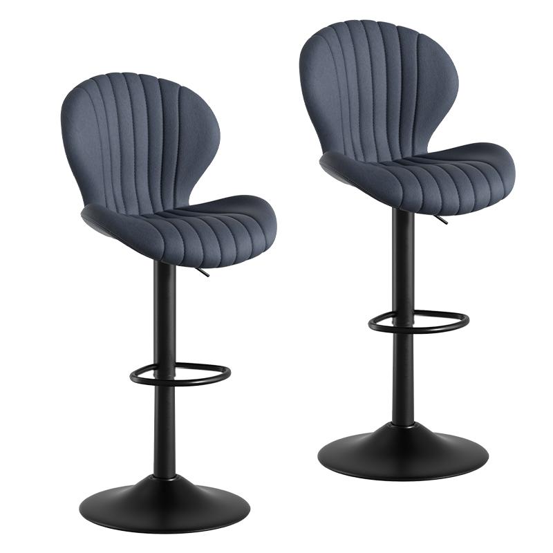 Modern Swivel Bar Stools Set of 2 High Back Counter Chairs Easy Assembly