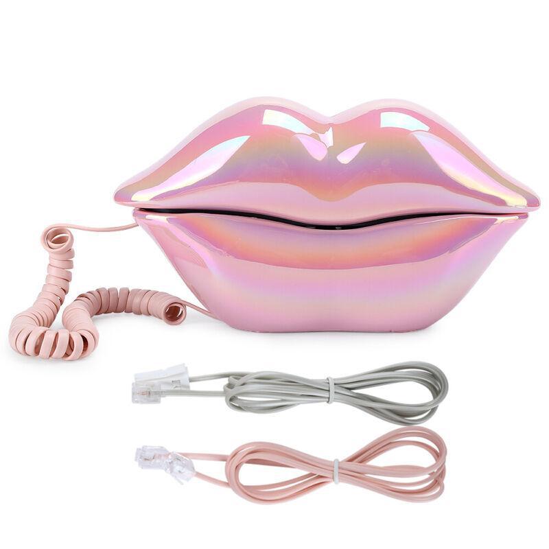 European Style Lips Shaped Corded Landline Telephone Desktop Home Hotel Decor - Zdjęcie 16 z 18