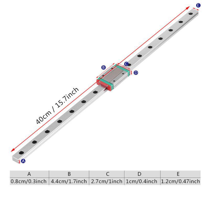 Miniature Linear Slide Rail with Sliding Block for DIY CNC and 3D Printers