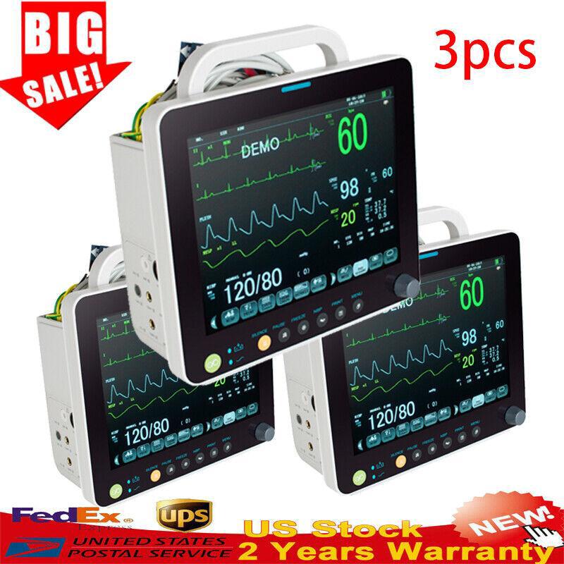 12'' Medical Patient Monitor ICU Vital Signs SpO2/PR/NIBP/ECG/RESP/TEMP FDA - Picture 17 of 17