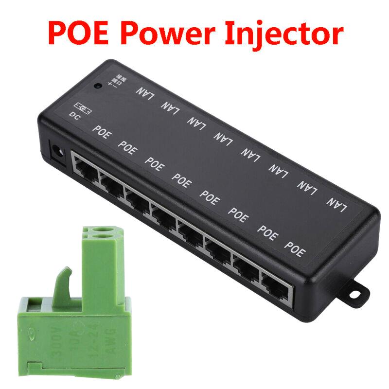 Interruttore iniettore PoE 8 porte alimentazione su Ethernet DC12V a 48V senza adattatore di alimentazione - Foto 1 di 12