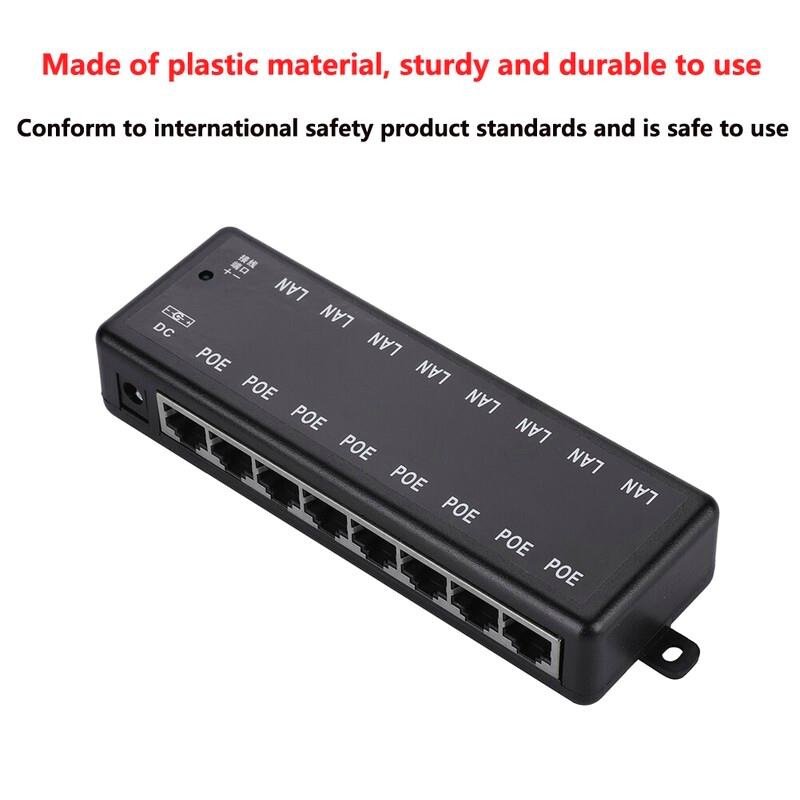 Interruttore iniettore PoE 8 porte alimentazione su Ethernet DC12V a 48V senza adattatore di alimentazione - Foto 4 di 12