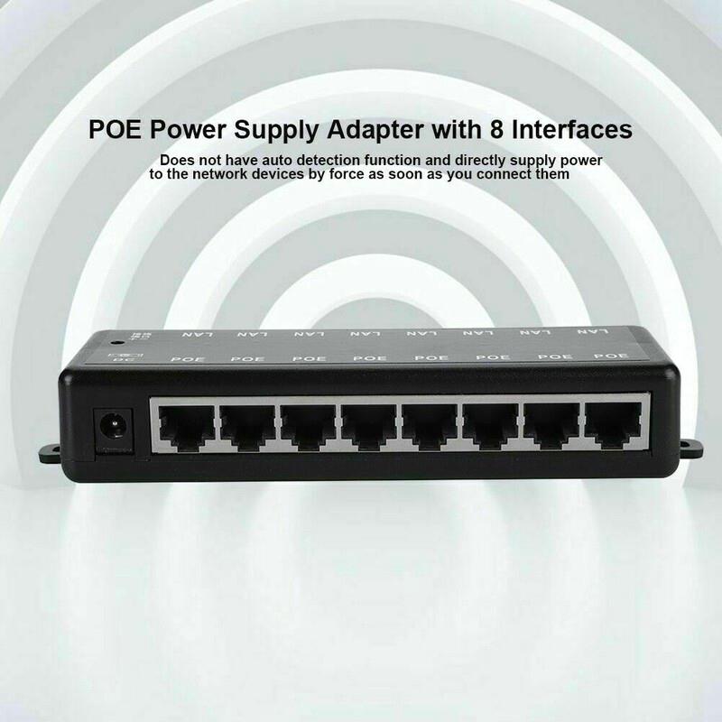 Interruttore iniettore PoE 8 porte alimentazione su Ethernet DC12V a 48V senza adattatore di alimentazione - Foto 3 di 12