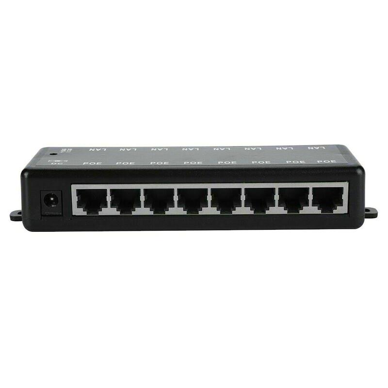 Interruttore iniettore PoE 8 porte alimentazione su Ethernet DC12V a 48V senza adattatore di alimentazione - Foto 9 di 12