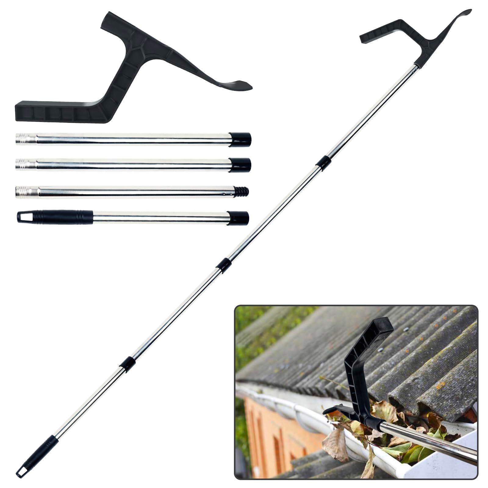 Roof Leaf Cleaner Gutter Scoop Tool for Skylights with Extension Pole